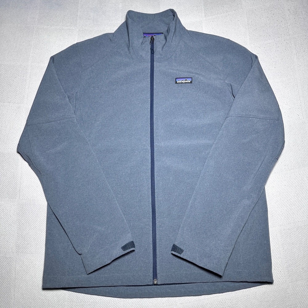 Patagonia Adze Jacket Mens Medium Softshell Zip Windproof Stretch Outdoors Blue